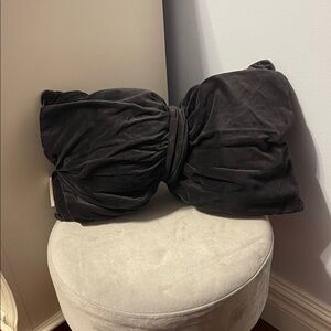 Pottery barn Emily and Merrit Black Velvet Bow Accent Pillow